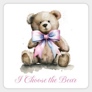 I Choose the Bear vs Man Meme Teddy Bear Coquette Magnet